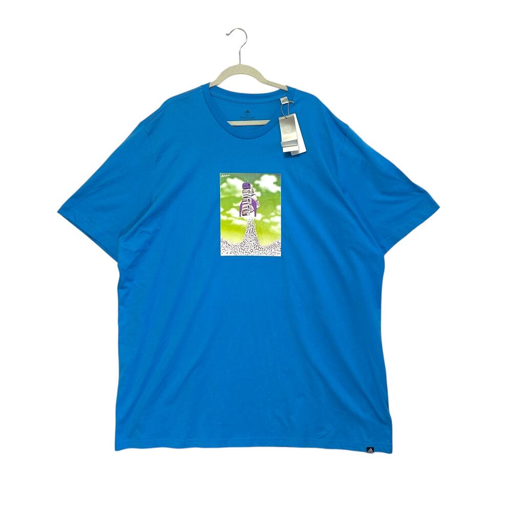 Adidas Boost Rocket Graphic Tee NWT Men's Sz 3XLT Pulse Blue Casual Athleisure